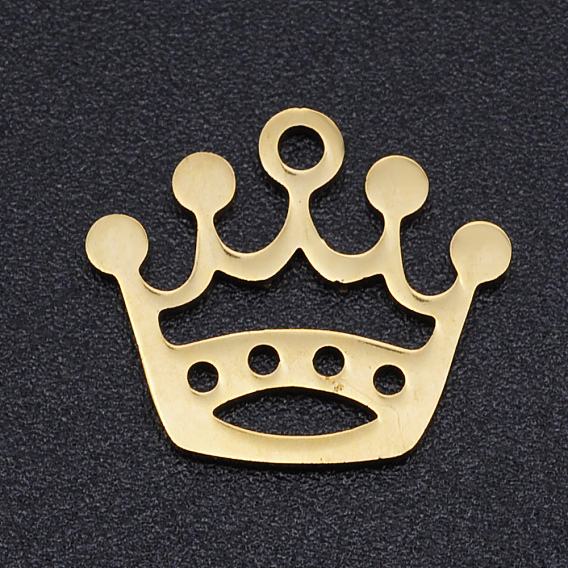 201 Stainless Steel Laser Cut Charms, Crown