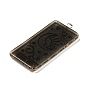 Resin Tarot Card Pendants, Glitter Rectangle Charms with Platinum Plated Iron Loops