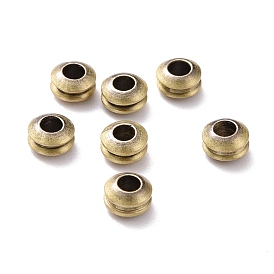Rack Plating Brass Spacer Beads, Lead Free & Cadmium Free, Grooved, Rondelle