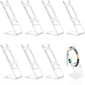Rectangle Organic Glass Jewelry Bracelet Displays, L-type Watch Bracelet Display Stand