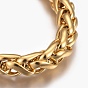 Ion Plating(IP) 304 Stainless Steel Wheat Chain Bracelets, with Lobster Claw Clasps