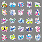 50Pcs Butterfly PVC Waterproof Stickers, Adhesive Insect Decals, for Suitcase & Skateboard & Refigerator Decor