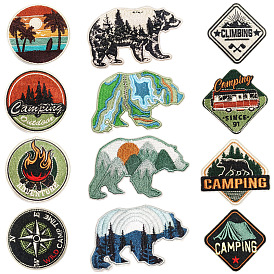 Bear with Mountain/Forest Computerized Embroidery Cloth Iron on/Sew on Patches, Costume Accessories
