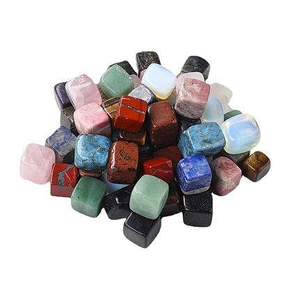 100g Cube Natural Gemstone Beads, for Aroma Diffuser, Wire Wrapping, Wicca & Reiki Crystal Healing, Display Decorations