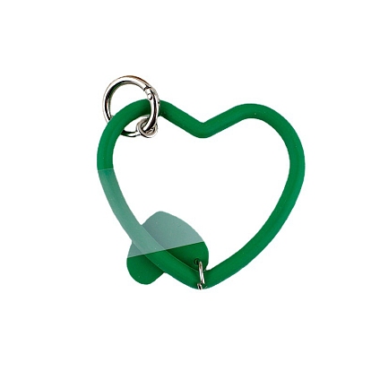 Lanière de téléphone en silicone avec boucle en forme de cœur, lanière de poignet avec porte-clés en plastique et alliage