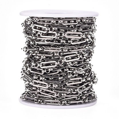 304 Stainless Steel Figaro Chains, Unwelded, with Spool