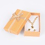 Boîtes de collier en carton avec bowknot et éponge à l'intérieur, pour les colliers et pendentifs, rectangle, 80x50x25 mm, intérieur: 75x45 mm
