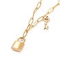 304 Stainless Steel Padlock and Skeleton Key Pendant Necklace for Women