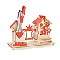 Bricolage 3d puzzle en bois, Kits de modèles de maison de tournesol/coeur artisanaux, avec porte-stylo, jouet d'assemblage de cadeau en bois pour enfants, ami