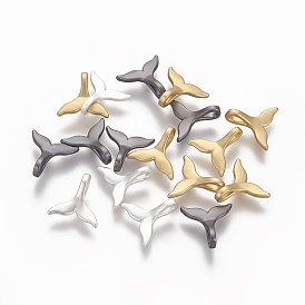 Brass Charms, Long-Lasting Plated, Whale Tail Shape
