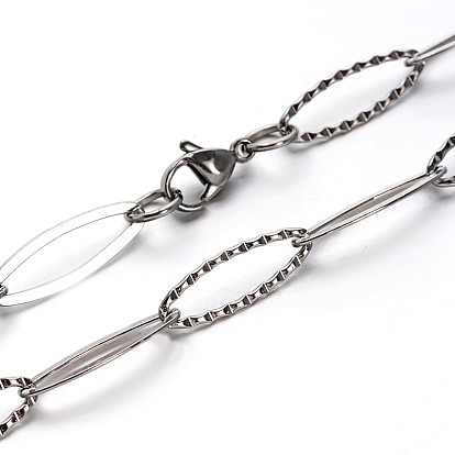 304 Stainless Steel Cable Chains Necklaces, with Lobster Clasps, 23.7 inch(60.2cm)"