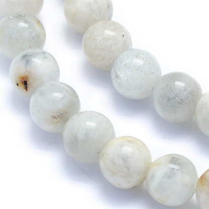 Brins de perles de pierre de lune grise naturelle, ronde
