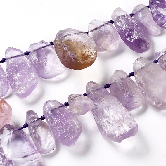 Rough Raw Natural Ametrine Beads Strands, Nuggets
