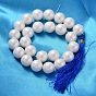 Polished Shell Pearl Round Beads Strands, Nice for Mother's Day Necklace Making, Grade A, White