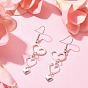 Tibetan Style Alloy Hollow Heart Dangle Earrings with 304 Stainless Steel Pins