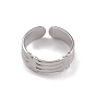 304 Stainless Steel Cuff Rings, Letter.X Element Wide Band Ring for Women