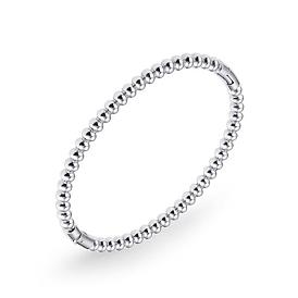 304 Stainless Steel Round Beaded Hinged Bangle