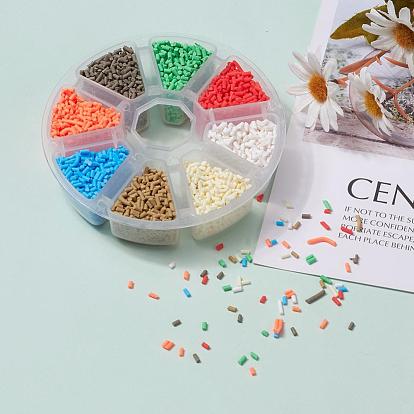 8000Pcs 8 Colors Handmade Polymer Clay Sprinkle Beads, Fake Food Craft, No Hole, Column