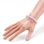 Transparent Acrylic Stretch Charm Bracelets for Kids, with Alloy Enamel Pendants, Unicorn & Daisy, Golden