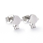 304 Stainless Steel Puppy Stud Earrings, Hypoallergenic Earrings, Dog Silhouette
