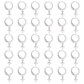 Unicraftale 30Pcs 314 Stainless Steel Leverback Earring Findings, with Cup Peg Bails, For Half Drilled Beads