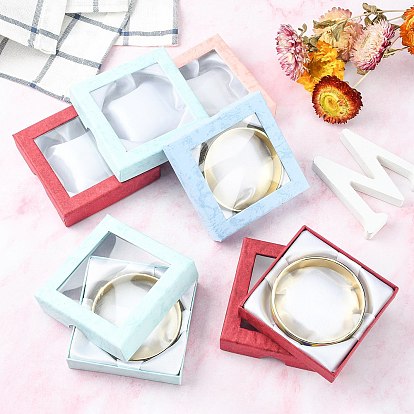 Boîtes de carton bracelet, pour le bracelet et le bracelet, carrée, 9x9x2 cm