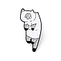 Broche en émail de chat de dessin animé, insigne en alliage plaqué or clair pour vêtements de sac à dos