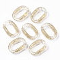 Transparent Acrylic Linking Rings, with Glitter Powder, Quick Link Connectors, For Jewelry Cable Chains Making, Oval