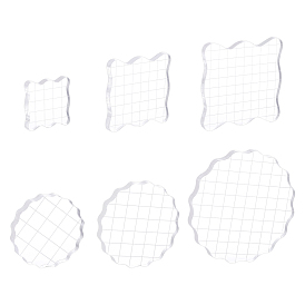 Инструменты для штамповки акриловых блоков globleland, с линиями сетки, декоративные штампованные блоки, для изготовления скрапбукинга