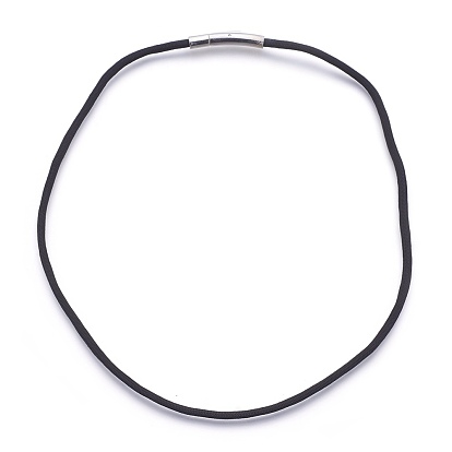 Nylon Cord Necklace Making, with Stainless Steel Bayonet Clasps, Stainless Steel Color