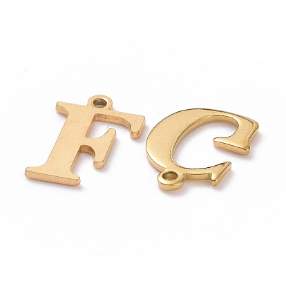 Ion Plating(IP) 304 Stainless Steel Charms, Alphabet