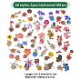CRASPIRE 180Pcs 6 Styles Waterproof Self Adhesive PET Stickers, for Suitcase, Skateboard, Refrigerator, Helmet, Mobile Phone Shell, Mixed Color