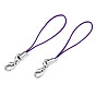 Polyester Cord Mobile Straps, with Platinum Plated Alloy Findings