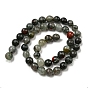 Natural Afican Bloodstone Beads Strands, Faceted(128 Facets), Round