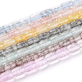 Transparent K9 Crackle Glass Beads Strands, Column