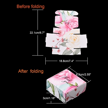 Paper Gift Box, Folding Boxes, Decorative Gift Box for Weddings, Candy, Square