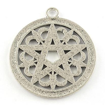 Tibetan Style Alloy Pendants, Cadmium Free & Lead Free, Pentagram Star