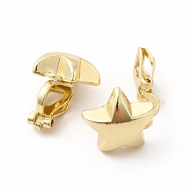 Alloy Clip-on Earring Findings, with Horizontal Loops, Star
