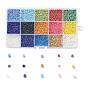 180G 15 Colors Glass Seed Beads, Lustered, Round
