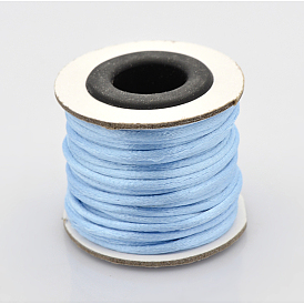 Macramé rattail chinois cordons noeud de prise de nylon autour des fils de chaîne tressée, cordon de satin, 2mm, environ 10.93 yards (10m)/rouleau