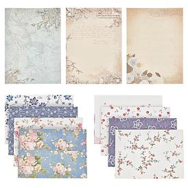 Enveloppe en papier craspire, rectangle avec motif de fleurs