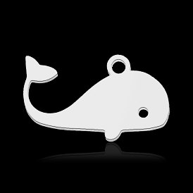 201 Stainless Steel Pendants, Whale Shaped