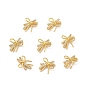 Brass Micro Pave Cubic Zirconia Cabochons, Nail Art Decorations, Bowknot