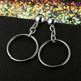 Minimalist Exaggerated Round Alloy Earrings, Vintage Metal Ear Studs and Hoops
