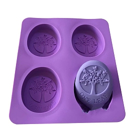 DIY Silicone Soap Molds, Resin Casting Molds, For UV Resin, Epoxy Resin Jewelry Making, Oval with Tree