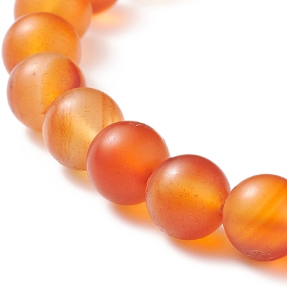 Bracelet extensible en perles rondes en cornaline naturelle, bijoux en pierres précieuses pour femmes