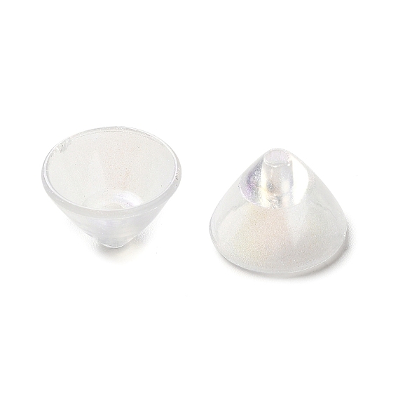 Cône de perle acrylique apétale transparent, forme de cône