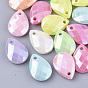 Opaque Acrylic Pendants, AB Color Plated, Faceted, Teardrop