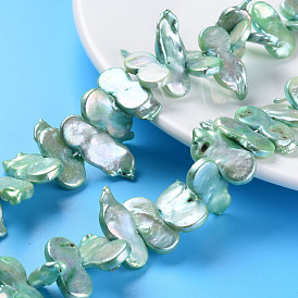 Perles de nacre naturelle brins Keshi, perle de culture d'eau douce, teint, gourde