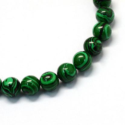 Turquoise synthétique brins de perles de pierres précieuses, ronde, teint